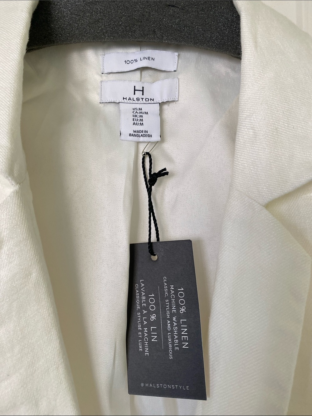 H by Halston White Linen Notch-Lapel Blazer - Picture 2 of 9